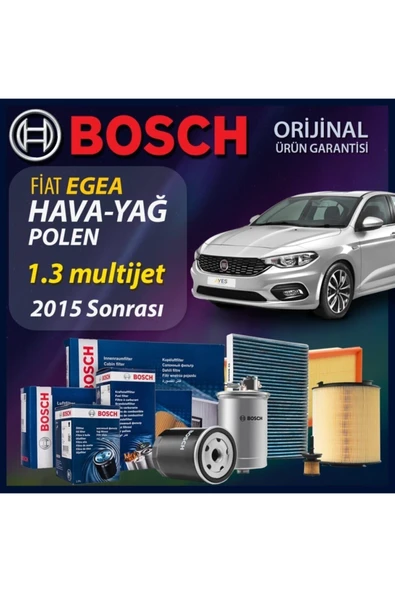 Bosch Fiat Egea 1.3 Multijet Filtre Bakım Seti 2015 Sonrası ürün görseli