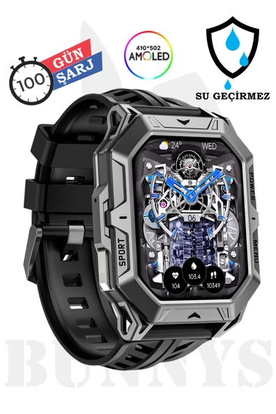 Xiaomi Redmi Note 8 Uyumlu Su Geçirmez Akıllı Saat Tank Modeli 100 Gün Şarj