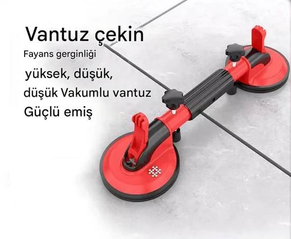Çift Kollu Çektirmeli Vantuz Cam Fayans Granit Birleştirme Ayarlama Hizalama Düzeltme Aparatı Yatay - Resim 6