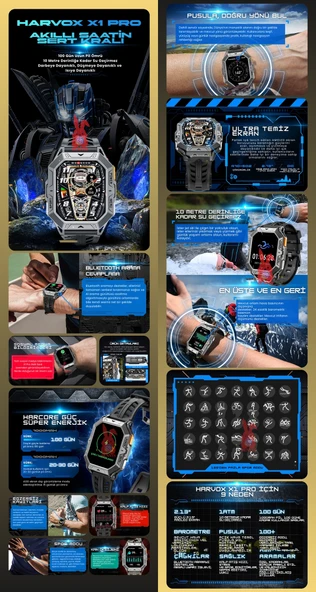 Xiaomi Redmi Note 8 Uyumlu Su Geçirmez Akıllı Saat Tank Modeli 100 Gün Şarj - 4