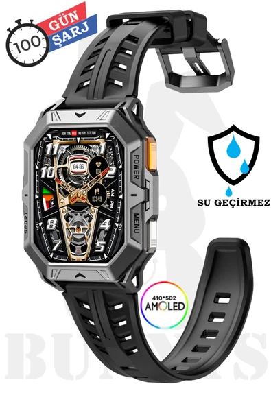 Xiaomi Redmi Note 8 Uyumlu Su Geçirmez Akıllı Saat Tank Modeli 100 Gün Şarj - 2