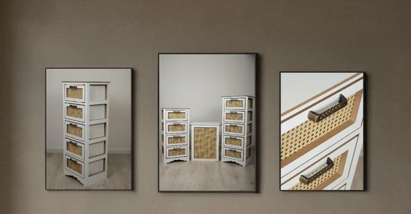 Vero 5 Çekmeceli MDF Dolap Beyaz SZ5001 - 2