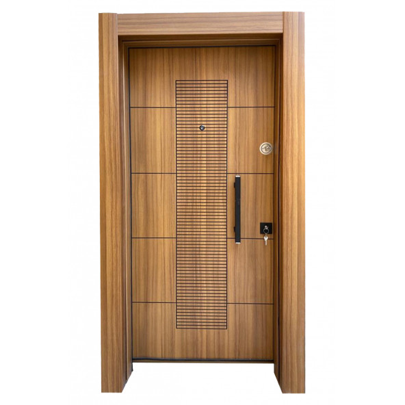 Tezwood 3593 Ahşap Kaplama ABD Rustik Çizgili Düz Model Çelik Kapı, Daire Kapısı, Villa Kapısı ürün görseli
