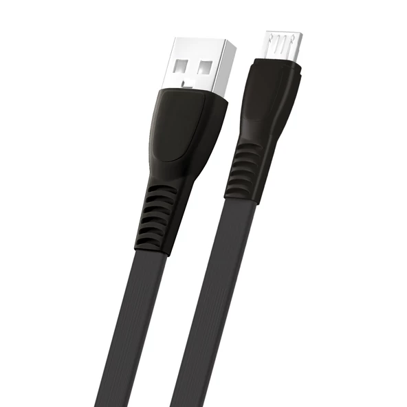 FitPlus Flat FS-401 Micro USB Data/Şarj Kablosu 2.4A 1mt - 5