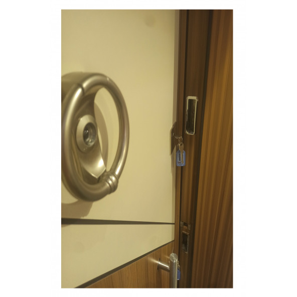 Tezwood 2578 Eskitme Kasalı İki Renk Düz Model Daire Kapısı, Çelik Kapı, Villa Kapısı - 2