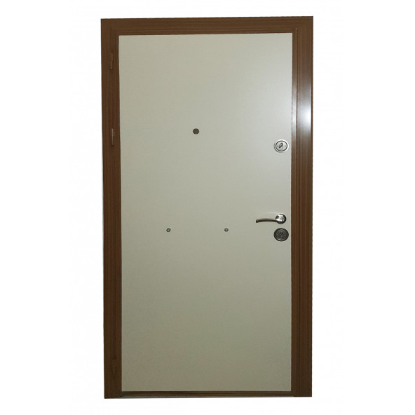 Tezwood 2578 Eskitme Kasalı İki Renk Düz Model Daire Kapısı, Çelik Kapı, Villa Kapısı - 6