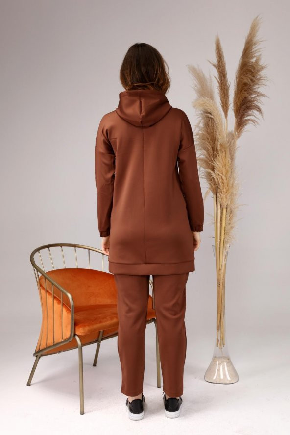 Kadın Büyük Beden Spor Alt Üst Takım Kapşonlu - 5