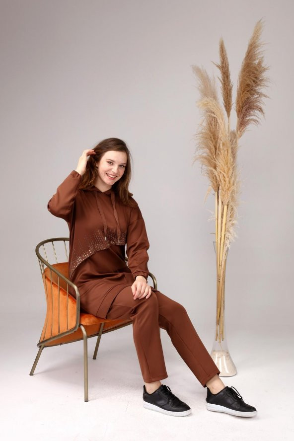 Kadın Büyük Beden Spor Alt Üst Takım Kapşonlu - 6