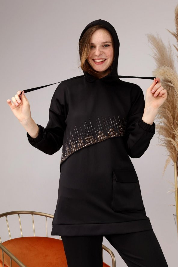 Kadın Büyük Beden Spor Alt Üst Takım Kapşonlu - 7