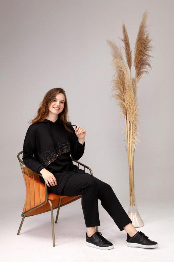 Kadın Büyük Beden Spor Alt Üst Takım Kapşonlu - 12