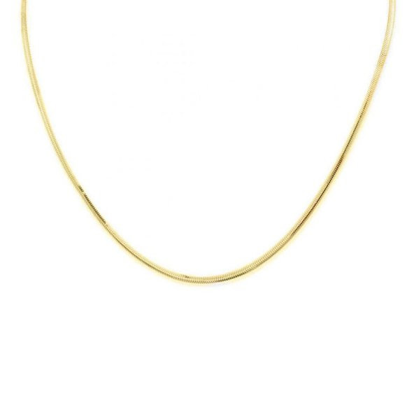 14k Sade Altın Balık Sırtı İtalyan Kolye 55cm