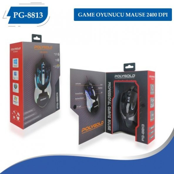 Oyun Mouse 2400 Dpi Rgb Işıklı Mouse Gaming Mouse PG-8813