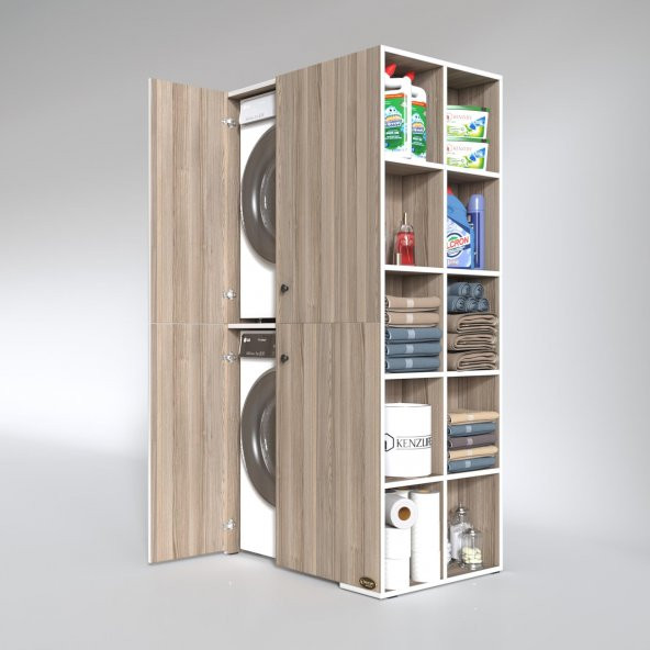 Kenzlife çamaşır-kurutma makinesi dolabı kapaklı fedyenka crd 180*090*60 banyo arkalıksız - 2