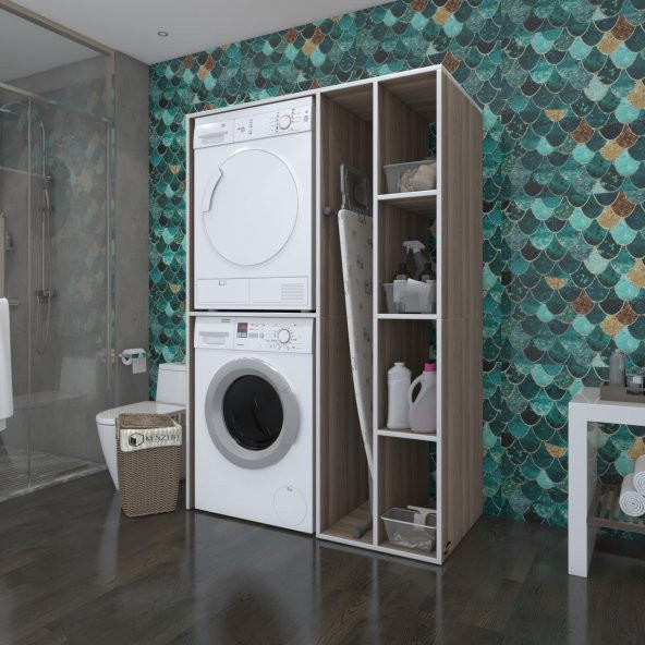 Kenzlife çamaşır-kurutma makinesi dolabı alyusha crd 180*120*60 banyo kapaksız arkalıksız