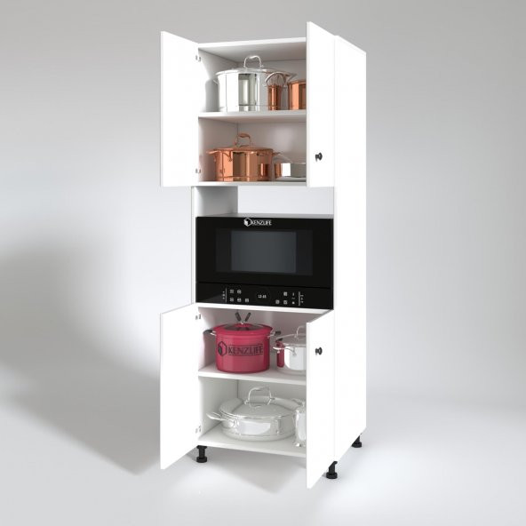 Kenzlife fırın dolabı cahide byz 180x65x50 mutfak XLARGE ayaklı banyo kiler ofis - 2