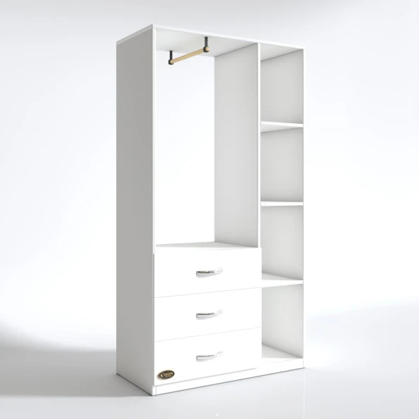 Kenzlife giysi dolabı ökkeş 175*90*40 byz gardırop 3 çekmeceli - Resim 3