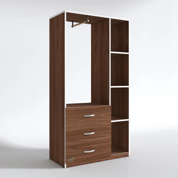 Kenzlife giysi dolabı ökkeş 175*90*40 cvz gardırop 3 çekmeceli - Resim 3