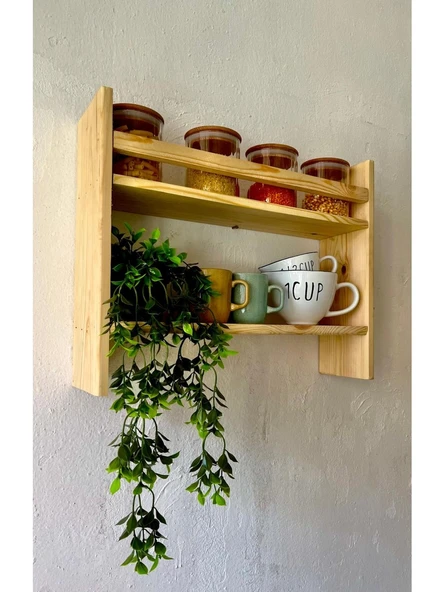 Ahşap Çok Amaçlı Raf Dolap Montesori 2 Yönlü Baharatlık DARKOOB03 - 6