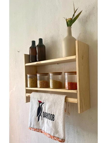 Ahşap Çok Amaçlı Raf Dolap Montesori 2 Yönlü Baharatlık DARKOOB03 - 2