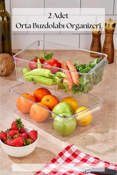2 Li Buzdolabı Organizeri & Buzdolabı Düzenleyici 4,5 lt ürün görseli 1