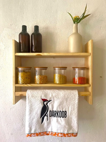 Ahşap Çok Amaçlı Raf Dolap Montesori 2 Yönlü Baharatlık DARKOOB03 - 3