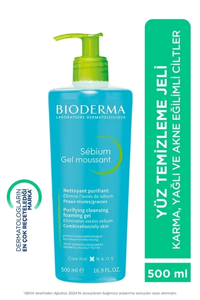 Bioderma Sebium Sivilce, Siyah Nokta Karşıtı Yüz Temizleme Jeli 500 ml ürün görseli 1