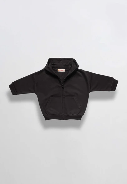 Unisex %100 Pamuk Oversize Kapüşonlu Fermuarlı Sweatshirt - 12