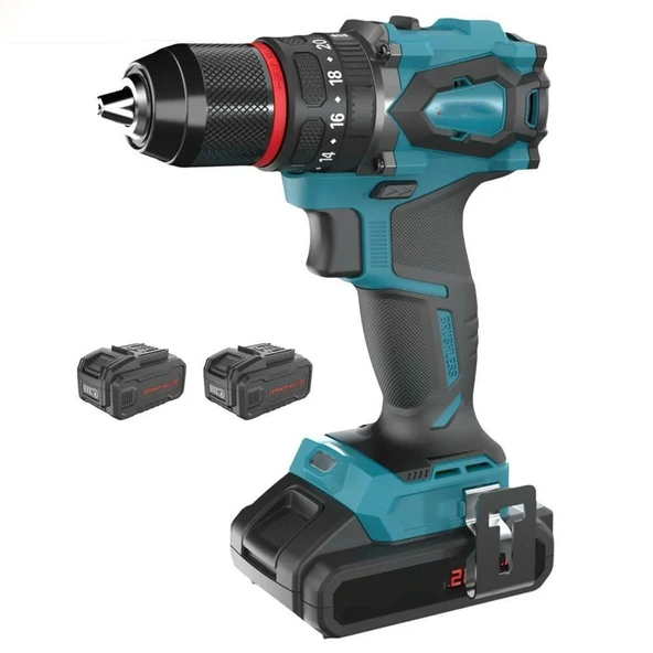 Kömürsüz Darbeli Akülü Vidalama Çift Batarya Li-ion Batarya 20 V 2.0 Ah Hızlı Şarj Metal Mandren ürün görseli