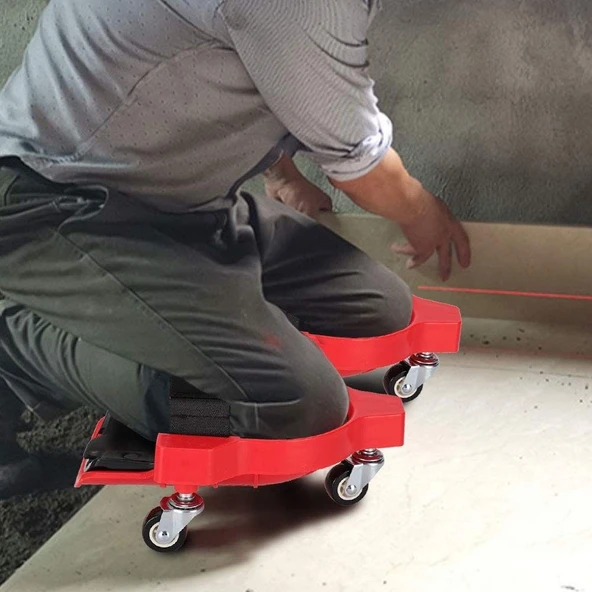 Tekerlekli Dizlik ( 1 Çift ) İnşaat Fayans Seramik Yer Döşeme Tamir Dizliği Hareket Kolaylığı - Resim 6