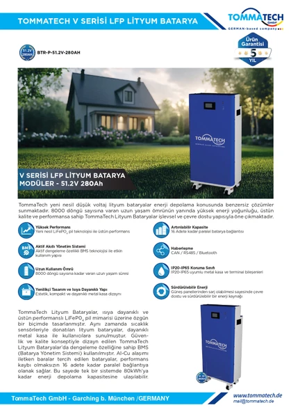 Tommatech 51.2V 280 Ah LFP Lityum Batarya - 4