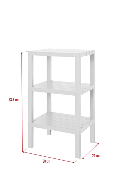 3 Katlı Beyaz Raf Kitaplık & Banyo Düzenleyicisi 73,5 cm - Resim 3