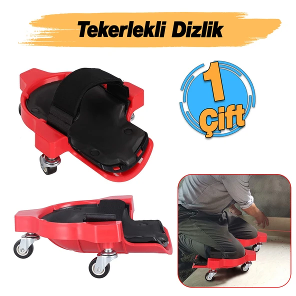 Tekerlekli Dizlik ( 1 Çift ) İnşaat Fayans Seramik Yer Döşeme Tamir Dizliği Hareket Kolaylığı - Resim 2