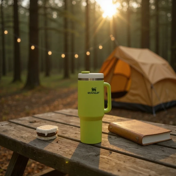 Stanley Quencher Termos x Hello Kitty Yeşil 1.18 Lt. Pipetli - Resim 3