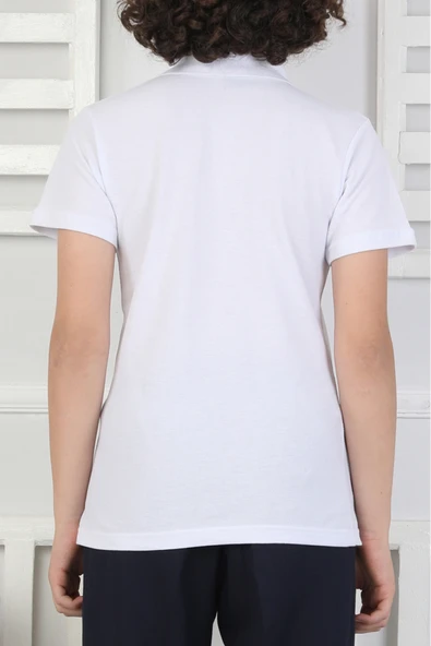 2'li T-Shirt Kız Çocuk %100 Pamuk Okul Tarz 5-13 Yaş 12278 - 5