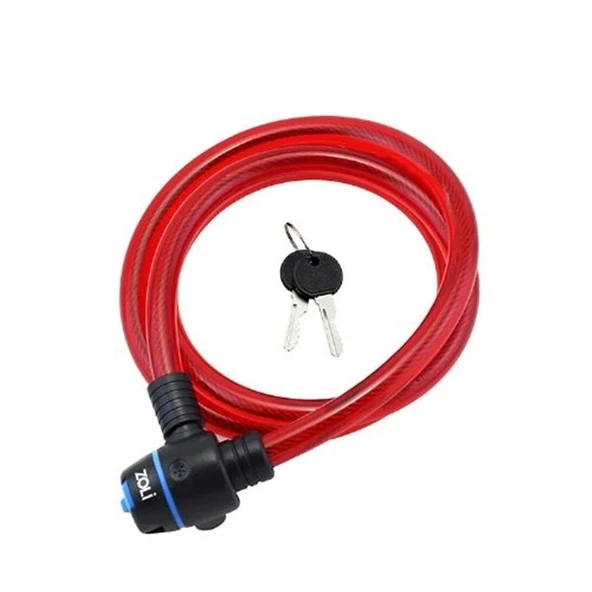 ZOLİ BİSİKLET KİLİT HALAT 15X1500 84118 ANAHTARLI KIRMIZI KLT-107-2 ürün görseli