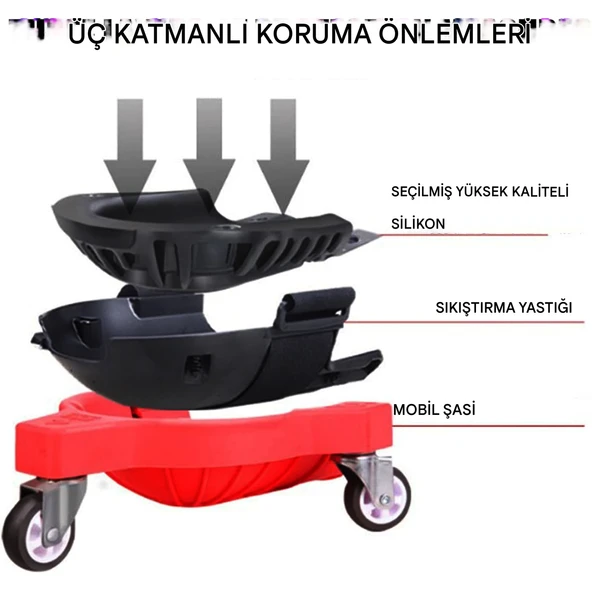 Tekerlekli Dizlik ( 1 Çift ) İnşaat Fayans Seramik Yer Döşeme Tamir Dizliği Hareket Kolaylığı - Resim 4