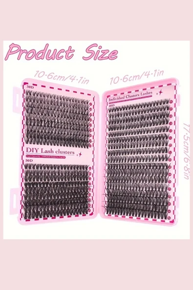 800 Parça Kendin Yap Sahte Kirpik Seti – 9-16mm Küme Kirpikler, Cımbız, Fırça, Yapıştırıcı ve Yağ Çıkarıcı ile Büyük Kapasiteli Kitap Seti - Resim 2