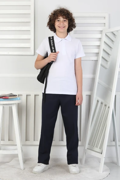 2'li T-Shirt Erkek Çocuk %100 Pamuk Okul Tarz 5-13 Yaş 12277 - 4