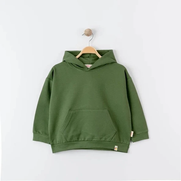 Unisex %100 Pamuk Oversize Kapşonlu Sweatshirt - 5