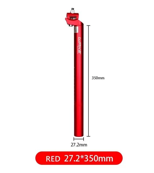 XBYC 679 Wake Sele Borusu 27.2mm çap x 35cm uzunluk Hafif Renkli Bisiklet Koltuk Borusu Kırmızı Renk - 1