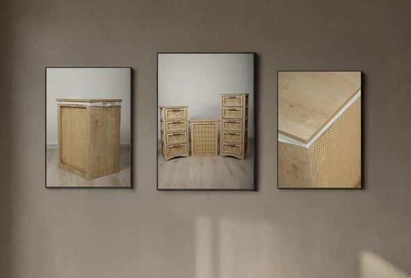 Vero Çamaşır Sepeti MDF Ceviz CS1003 - 2