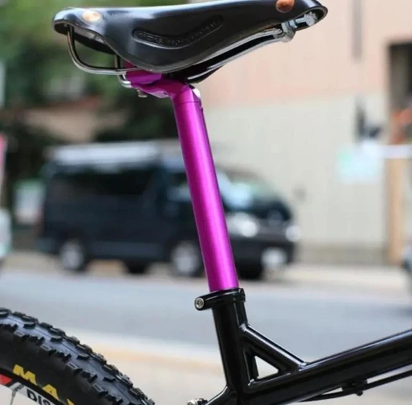 XBYC 679 Wake Sele Borusu 27.2mm çap x 35cm uzunluk Hafif Renkli Bisiklet Koltuk Borusu Kırmızı Renk - 4