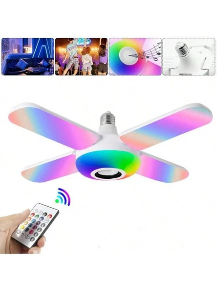 36 Watt, Bluetooth Müzik Çalar, RGB Çok Renkli, Kumandalı Led Ampul, Genç Odası Ampulü, Disko Ampul - Resim 5