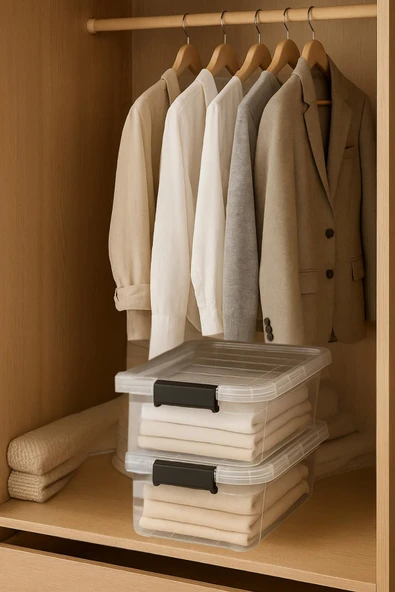 2’li Şeffaf Saklama Kutusu & Düzenleme Kutusu & Oyuncak Kutusu 34 Lt - Resim 5