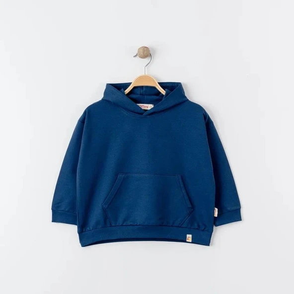 Unisex %100 Pamuk Oversize Kapşonlu Sweatshirt - 7