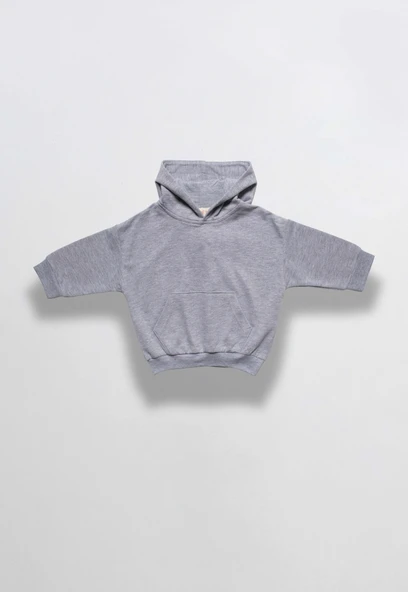 Unisex %100 Pamuk Oversize Kapşonlu Sweatshirt - 4