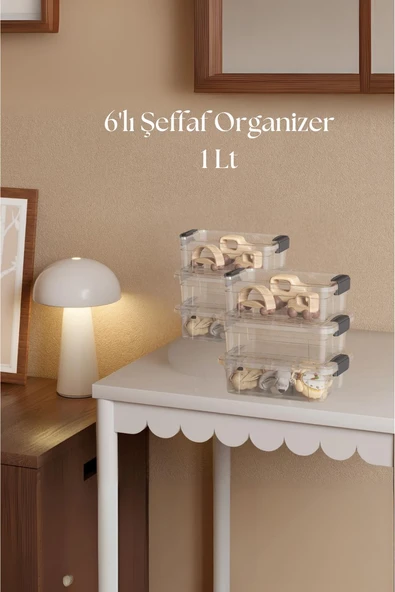 6’lı Şeffaf Saklama Kutusu & Düzenleme Kutusu 1 Lt ürün görseli 1