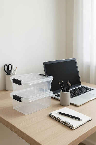 2’li Şeffaf Saklama Kutusu & Düzenleme Kutusu 6,25 Lt - Resim 2