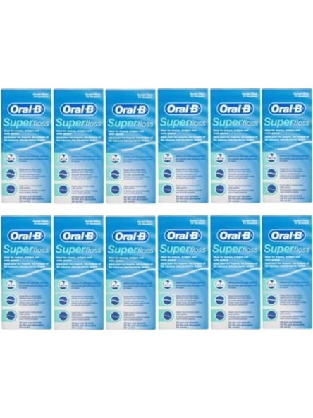 Oral-B Diş İpi Super Floss 50'Li X 12 PAKET (SKT:11/2028)