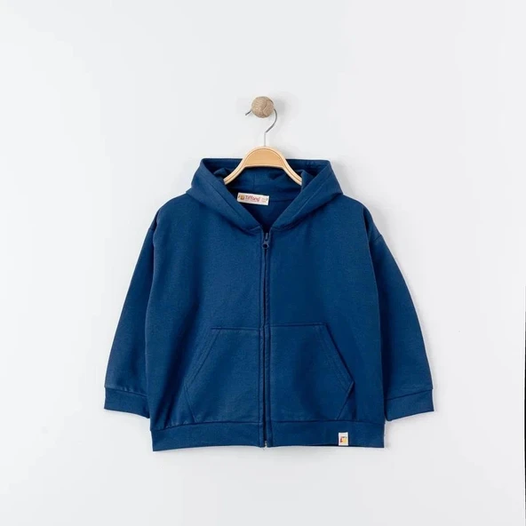 Unisex %100 Pamuk Oversize Kapüşonlu Fermuarlı Sweatshirt - 7